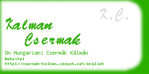 kalman csermak business card